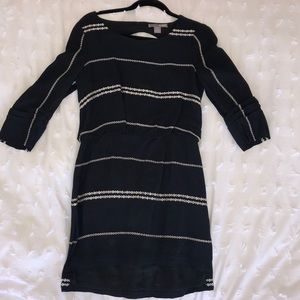 Black embroidered dress with keyhole detail